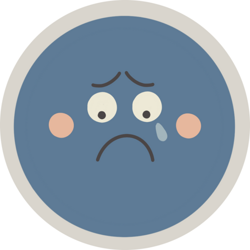 Magnet personnalisé représentant l'émotion la tristesse